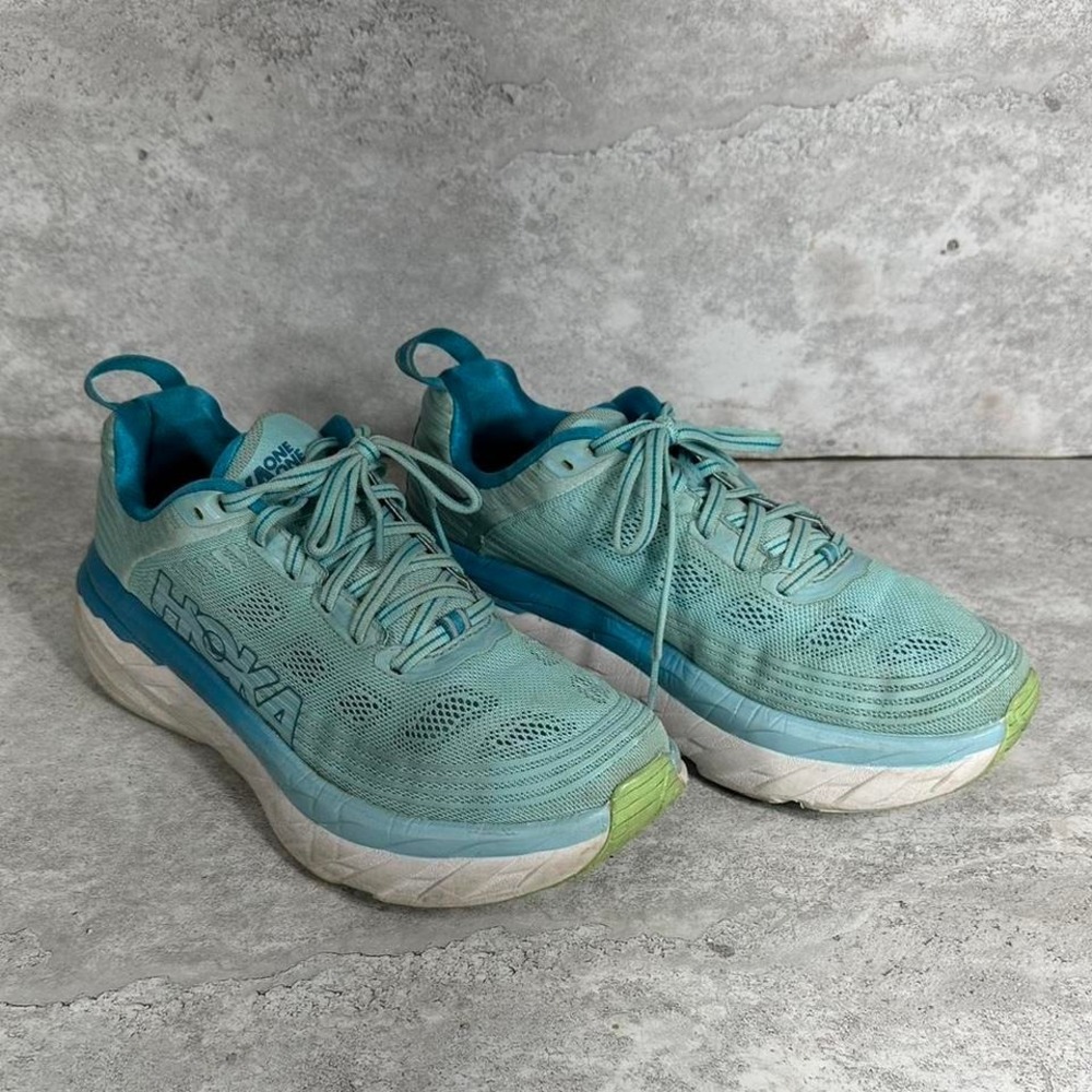 HOKA ONE ONE Women's Size 8.5 - Bondi 6 Running Shoes Sneakers Light Blue - Picture 2 of 7